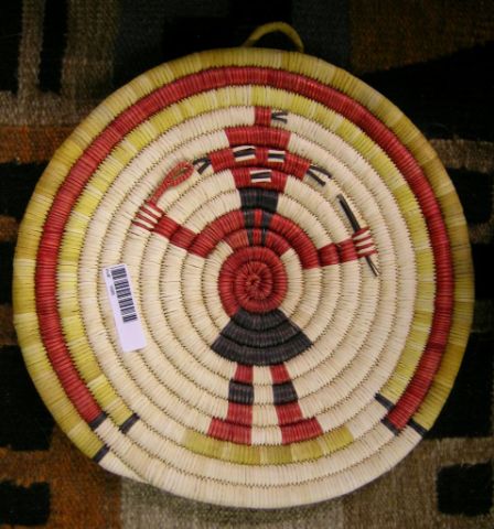 Appraisal: Two Hopi coil baskets plaques diameter and diameter