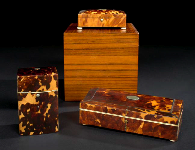 Appraisal: Group of Three Tortoiseshell Boxes fourth quarter th century consisting