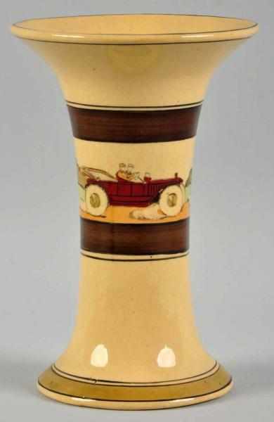 Appraisal: Roseville Touring Pattern Pottery Flared Vase Open air car and