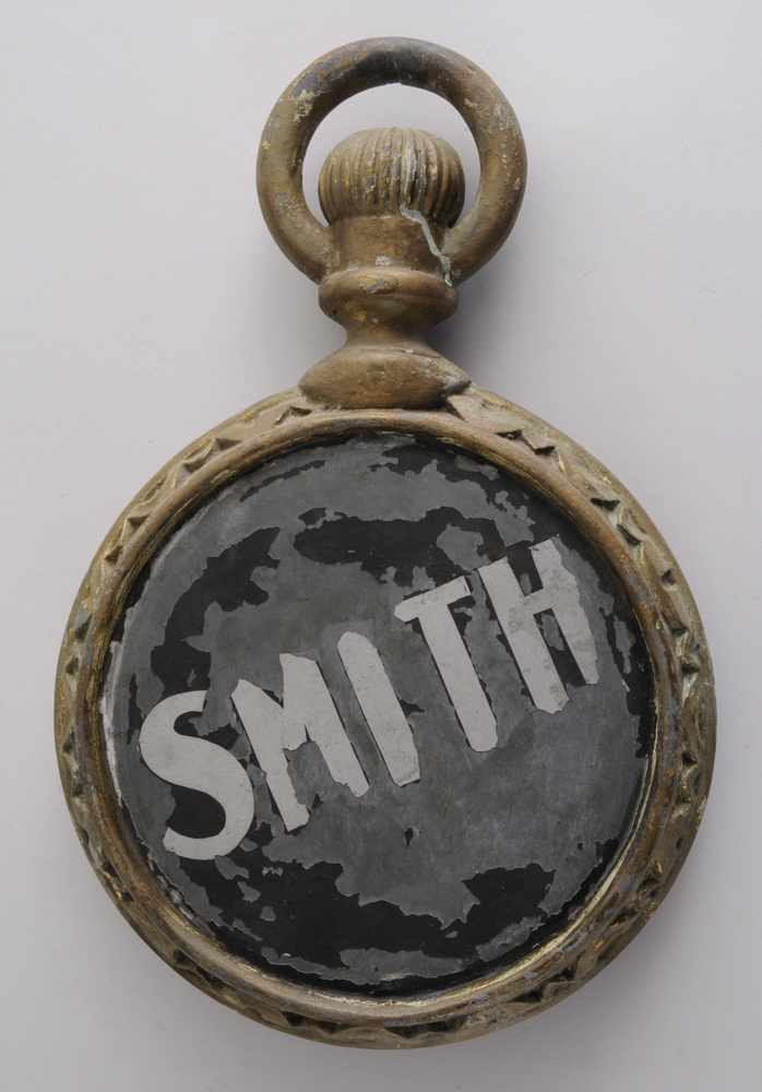 Appraisal: AMERICAN PAINTED CAST AND SHEET-METAL POCKET WATCH-FORM TRADE SIGN Inscribed