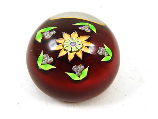 Appraisal: GLASS Perthshire Crieff Scotland paperweight c clear with opaque ruby