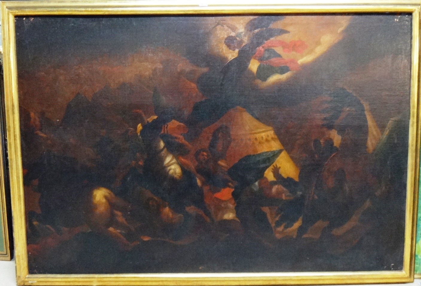 Appraisal: French School th th century Battle scenes a pair oil