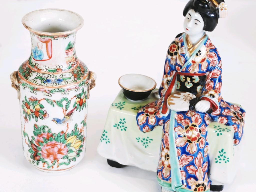 Appraisal: TWENTIETH CENTURY JAPANESE PORCELAIN FIGURE OF A SEATED GEISHA GIRL