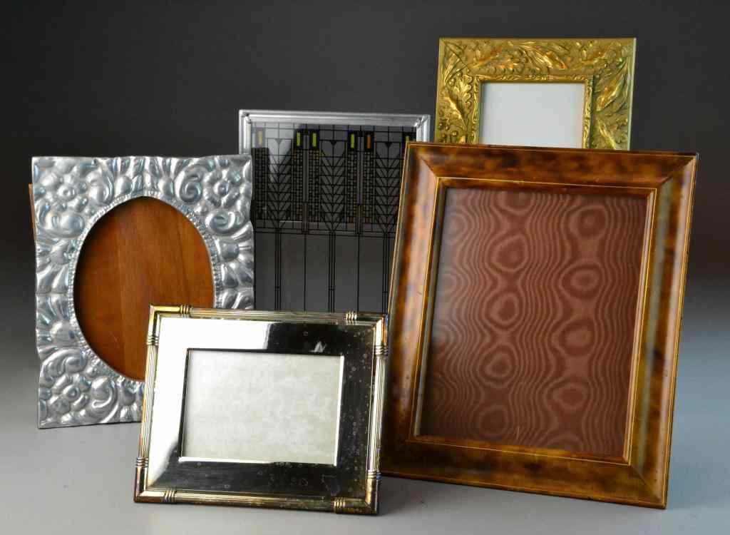 Appraisal: Frames Incl Frank Lloyd Wright Glass PlaqueTo include a Buddist