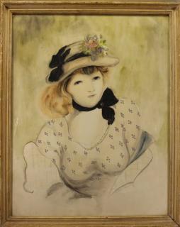 Appraisal: Signed th C Portrait of a Young Girl Signed th