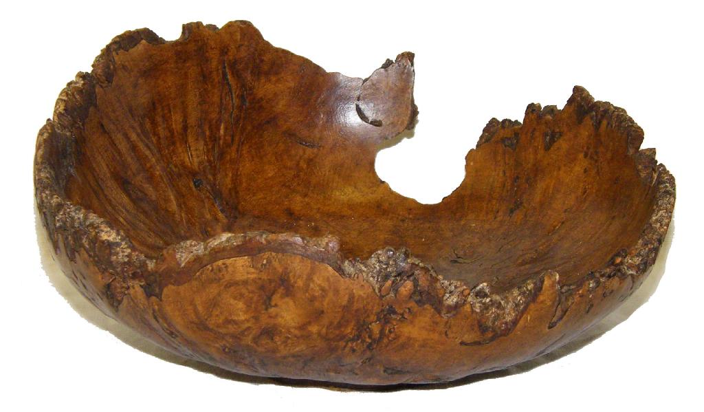 Appraisal: Carved burr wood bowl diameter