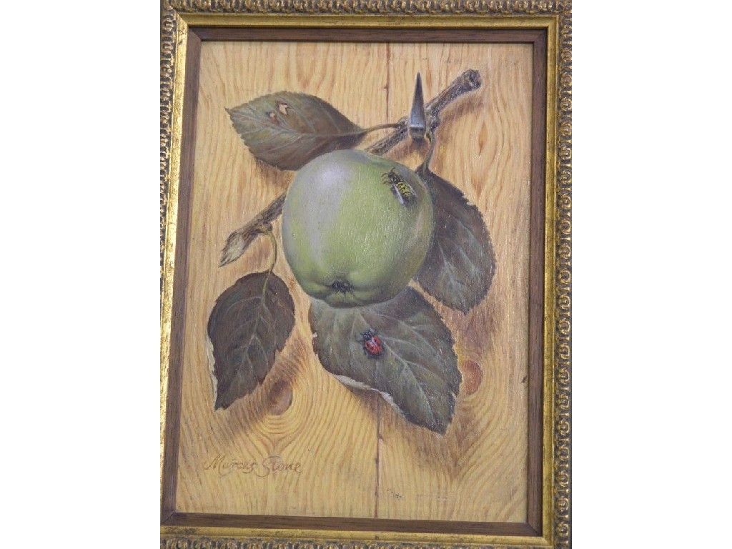 Appraisal: Marcus Stone - oil on panel still life an apple