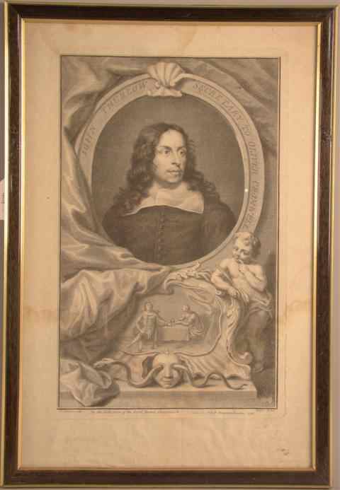 Appraisal: JOHN THURLOW SECRETARY TO OLIVER CROMWELL engraving x in Framed