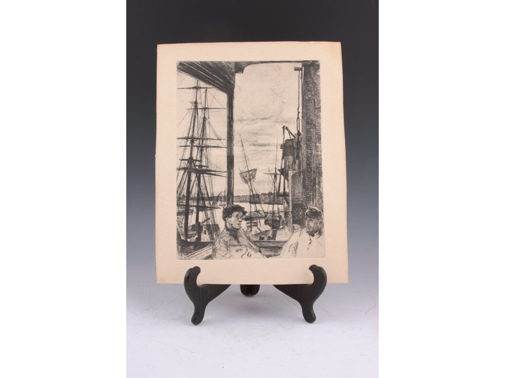 Appraisal: James A M Whistler MA - Rotherhithe etching on paper