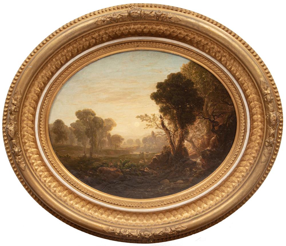 Appraisal: Continental School th c Landscape with Cattle oil on canvas