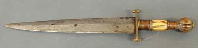 Appraisal: French dagger th c with an ivory and brass decorated