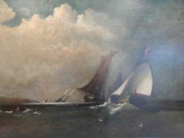 Appraisal: HAMILTON James Oil on Canvas Seascape Signed lower left James