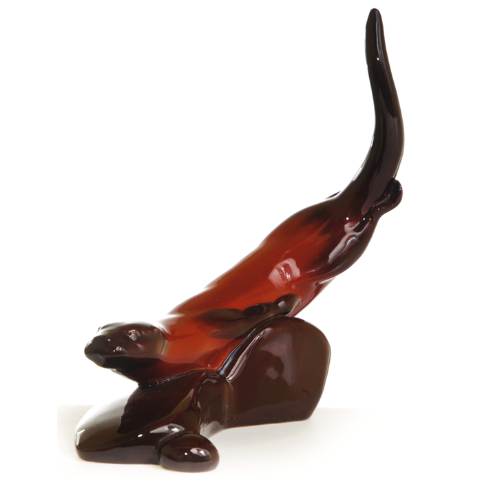 Appraisal: Royal Doulton figure prototype otter sliding on a rock covered