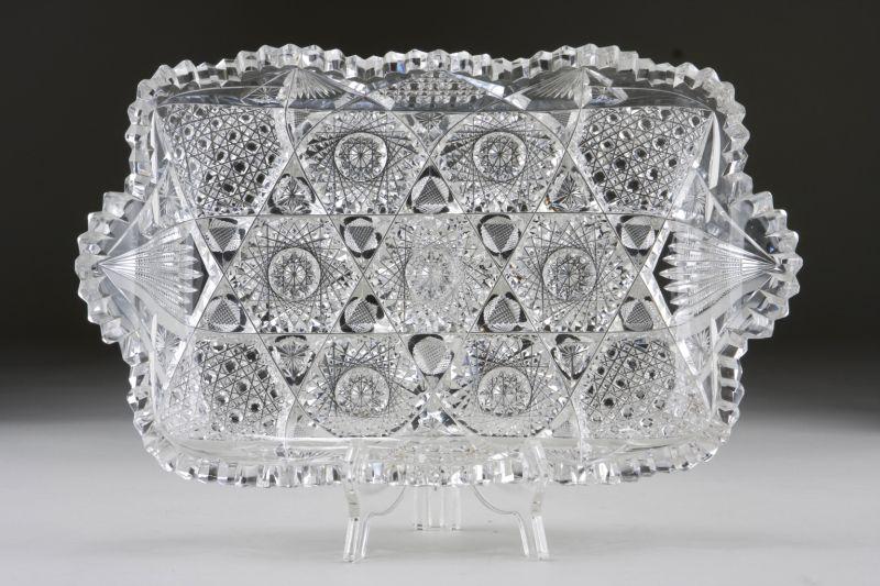 Appraisal: American Brilliant Cut Glass Rectangular Tray in Huyler pattern by