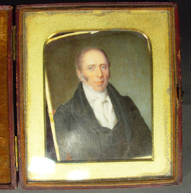 Appraisal: th Century rectangular portrait miniature onto ivory of a gentleman