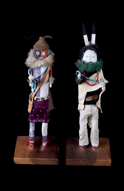 Appraisal: Hopi Indian Cottonwood Kachina Dolls 's The lot shows two