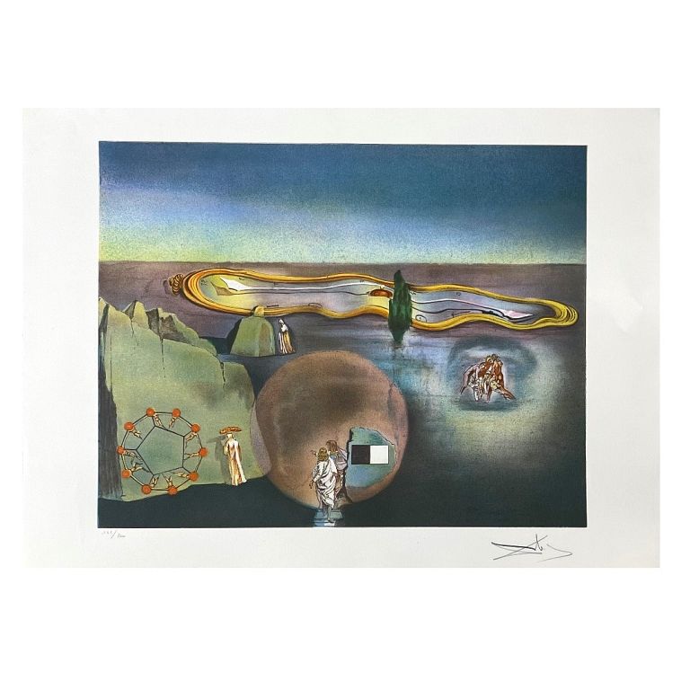 Appraisal: Salvador Dali Melting Clock Salvador Dali Melting Clock Signed Lithograph