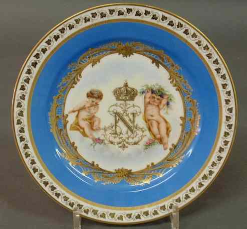 Appraisal: Sevres porcelain plate late th c with a center panel