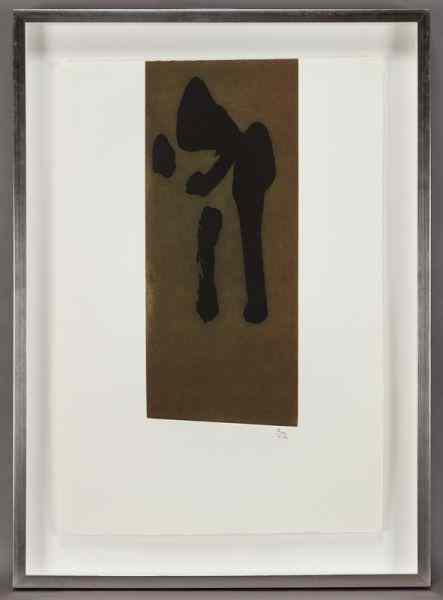 Appraisal: Robert Motherwell ''Primal Sign II'' color etchingand aquatint on German