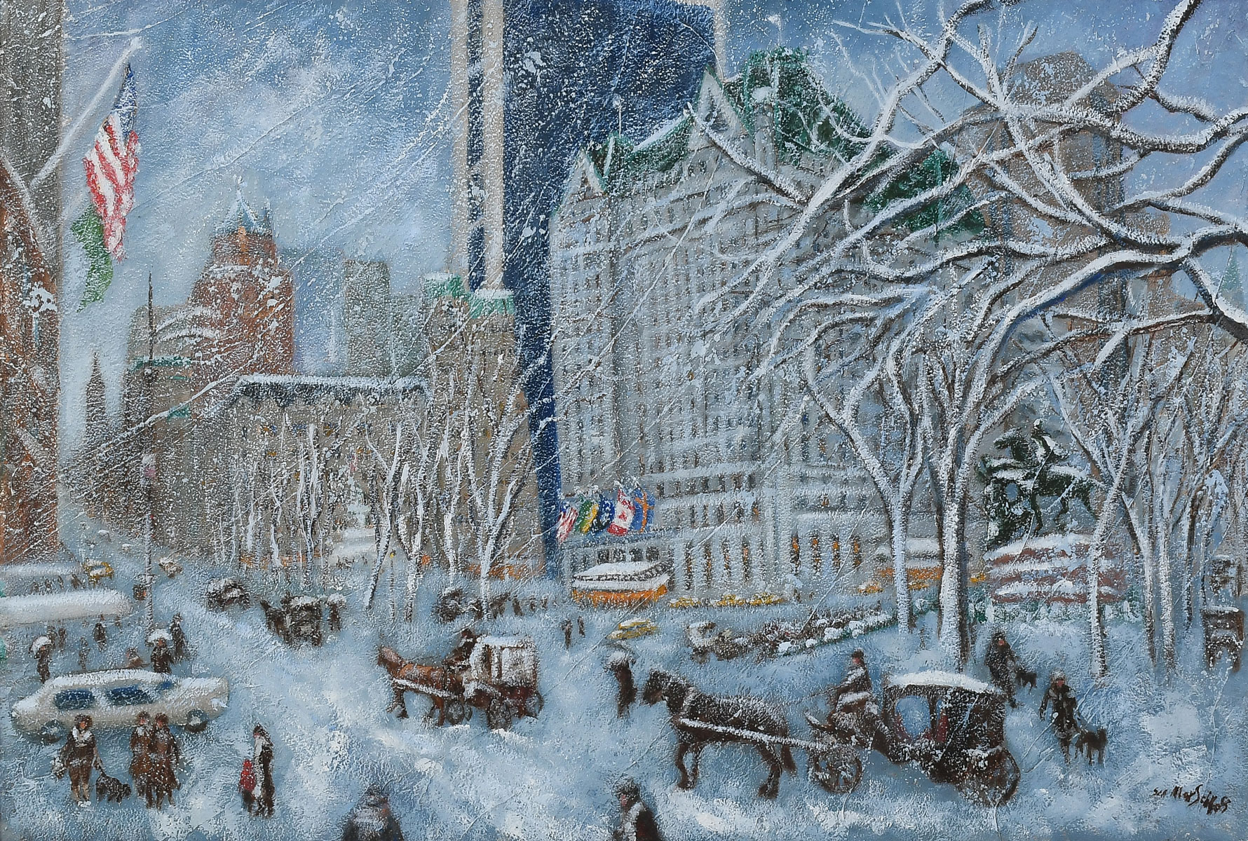 Appraisal: SCHLOSS Alex American - New York City Street Scene in