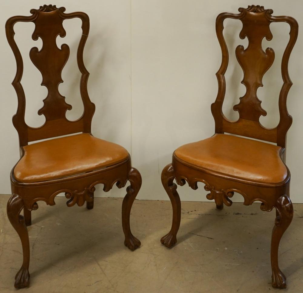 Appraisal: Pair Portuguese Style Walnut Balloon Seat Side Chairs