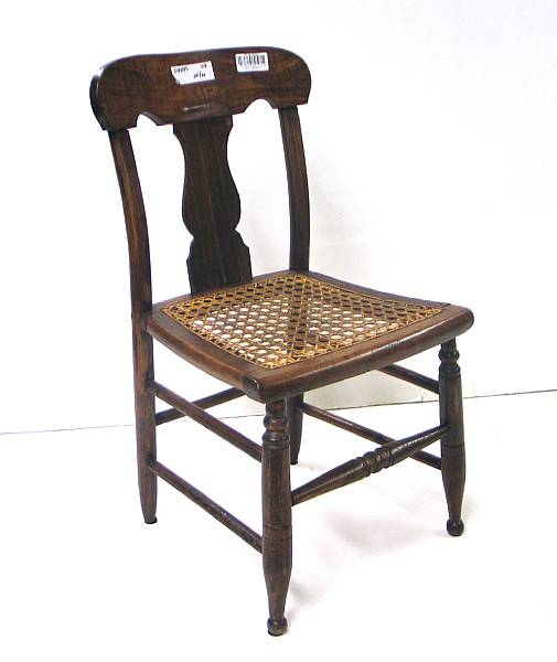 Appraisal: A Federal walnut child's chair early th century height in