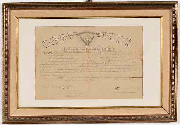 Appraisal: Civil War - Manuscripts Civil War Appointment for Sergeant J