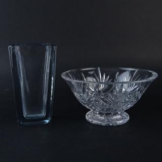 Appraisal: Two European Art Glass Vase and Bowl Stromberg Blue Vase