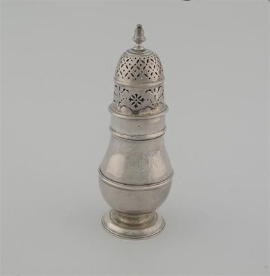 Appraisal: A Queen Anne pear shaped caster with moulded girdles a