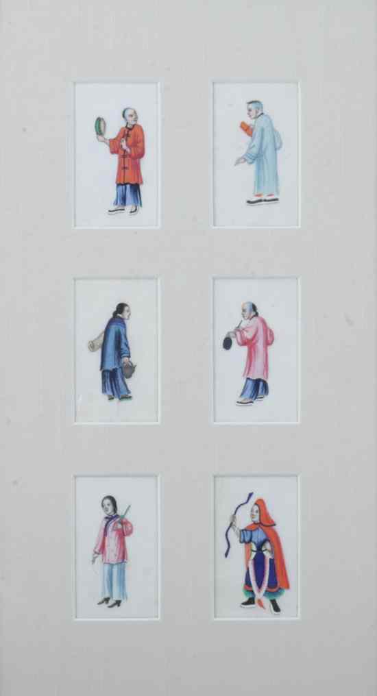 Appraisal: ANONYMOUS Chinese th century Figures ink and color on paper