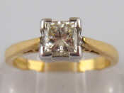 Appraisal: An carat gold diamond solitaire ring the princess cut diamond