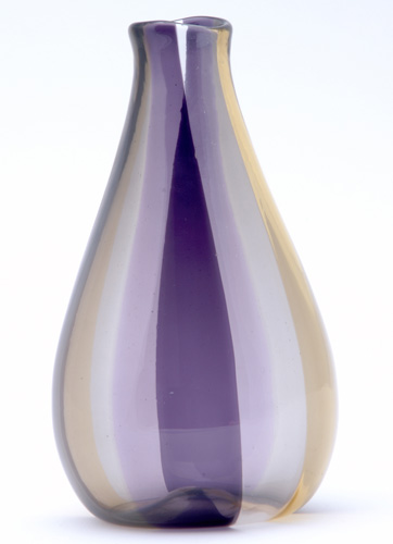 Appraisal: FULVIO BIANCONI VENINI Spicchi glass vase with vertical panels in