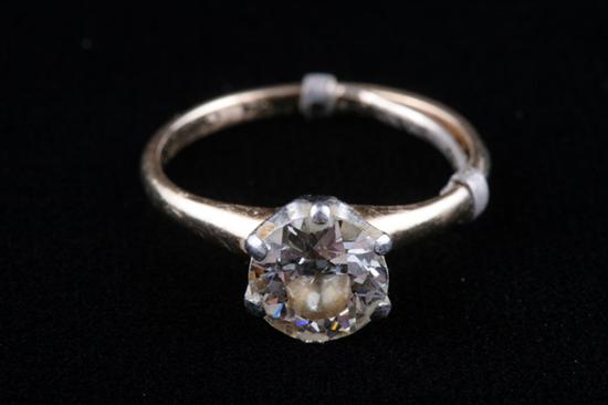 Appraisal: K YELLOW GOLD AND DIAMOND ENGAGEMENT TYPE RING Old European-cut