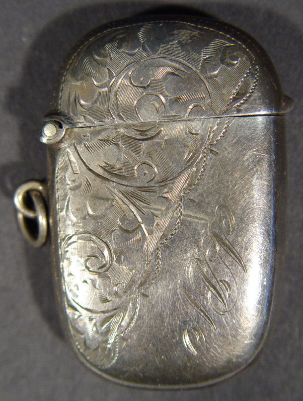 Appraisal: Edwardian silver vesta case with chased decoration Birmingham