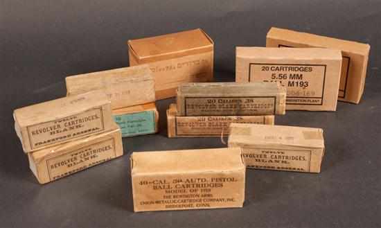 Appraisal: Group of ammunition including box rim-primed blank cartridges Spencer carbine