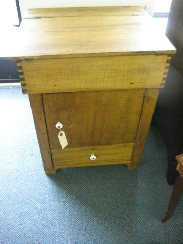 Appraisal: Victorian Pine Bakers Cabinet tall lift top door with lower