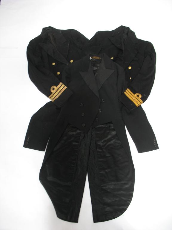 Appraisal: Two naval Mess Kit jackets and one naval tailcoat a