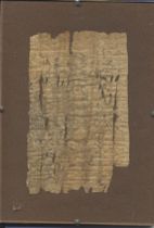 Appraisal: Fragment of Greek Papyrus A fragment of Greek papyrus perhaps