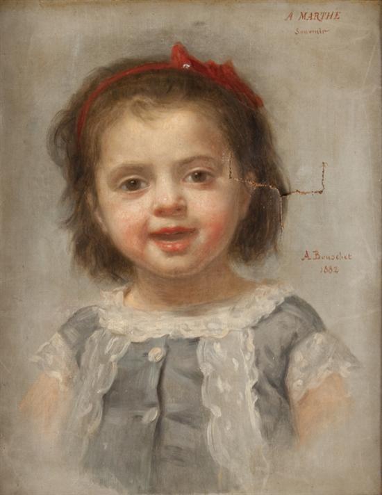 Appraisal: A Bouschet French th century Portrait of a Little Girl