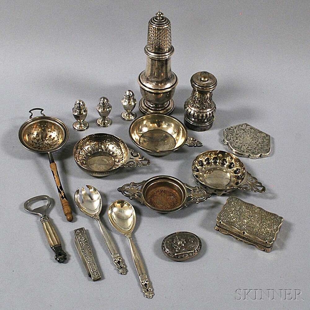 Appraisal: Group of Miscellaneous Sterling Silver Items including a muffineer a