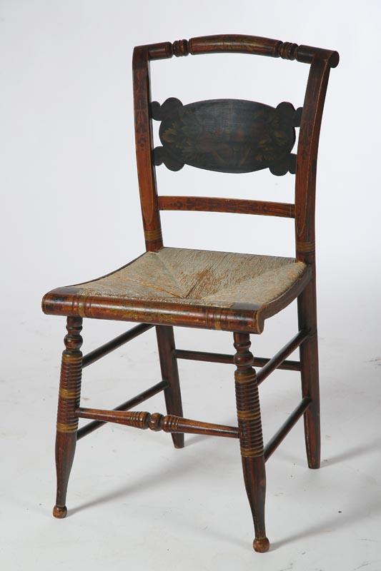 Appraisal: DECORATED FANCY CHAIR Attributed to Connecticut st half- th century