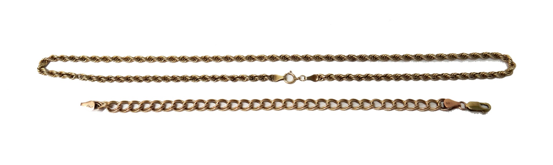 Appraisal: A ct gold ropetwist link neckchain on a boltring clasp