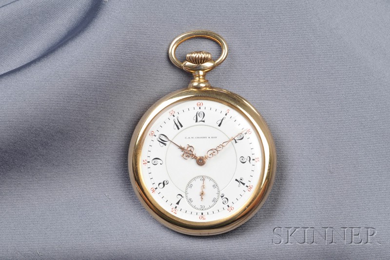 Appraisal: Antique kt Gold Open Face Pocket Watch C A W