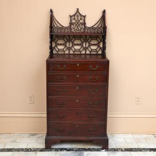 Appraisal: Chinese Chippendale style secretary chest Chinese Chippendale style secretary chest