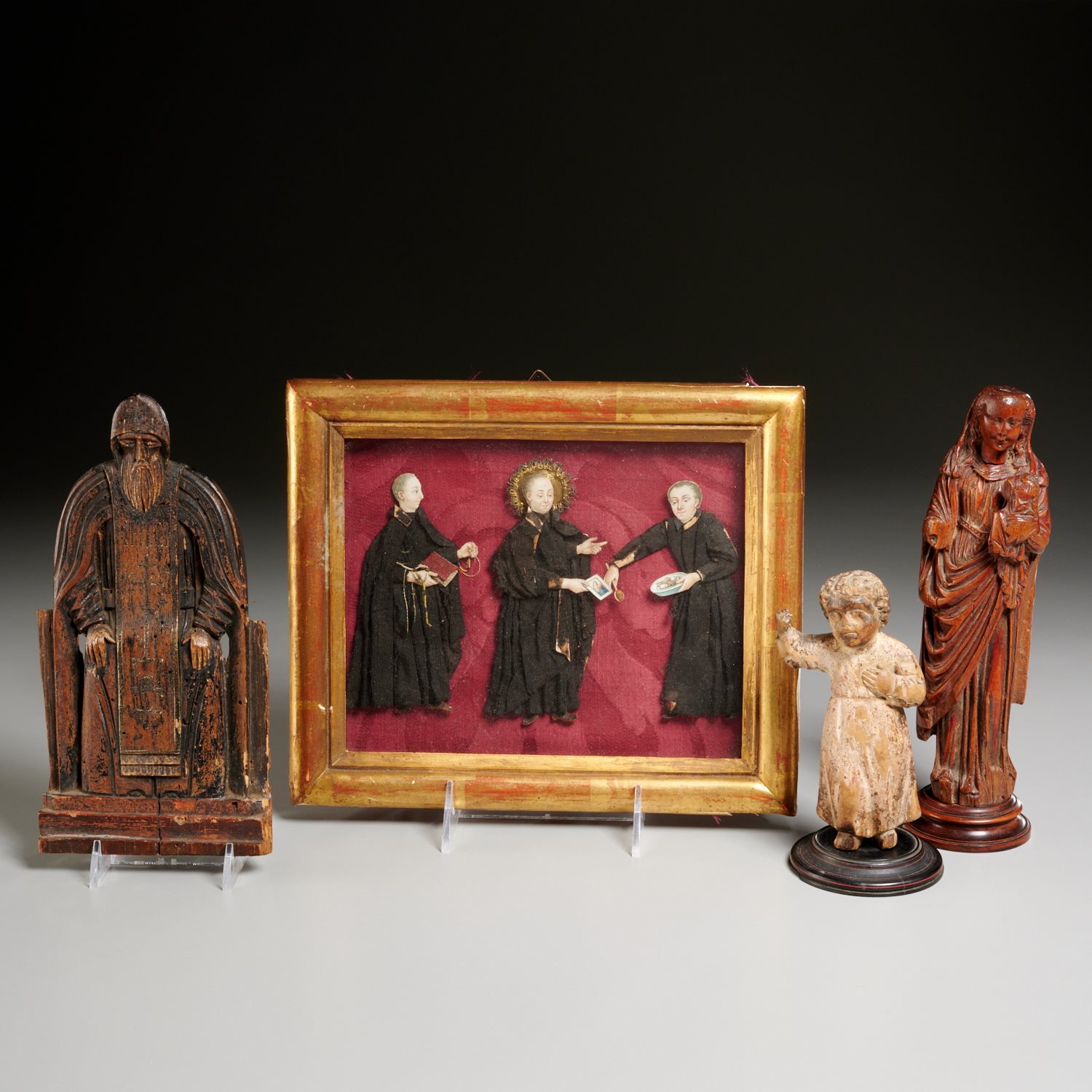 Appraisal: CONTINENTAL RELIGIOUS ICONS AND CARVINGS th - th c comprising