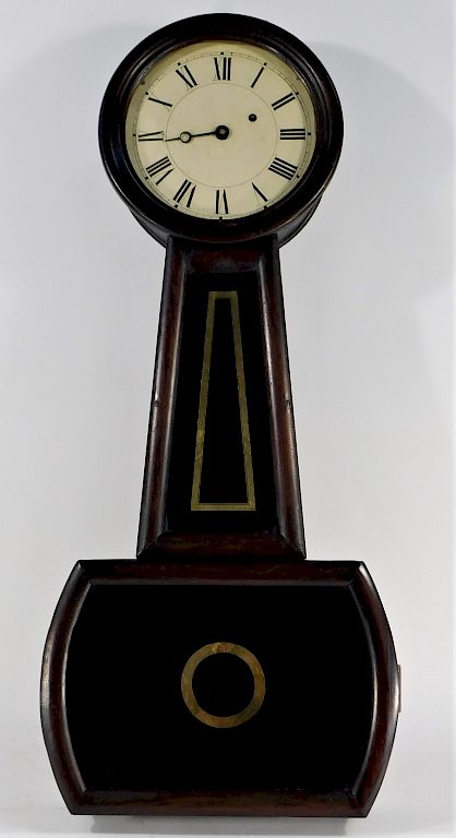 Appraisal: Howard Davis Boston Model Mahogany Wall Clock Massachusetts Circa White