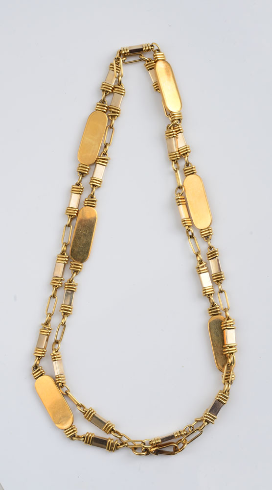 Appraisal: TWO TONE K GOLD CHAIN BULGARI Long chain of six