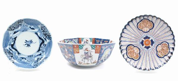 Appraisal: A group of five Japanese porcelains of Arita and Imari