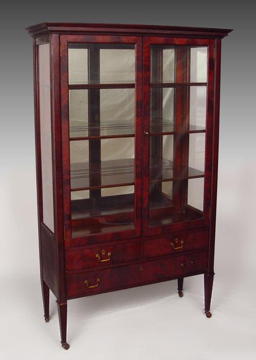 Appraisal: EARLY TH C MAHOGANY CHINA OR DISPLAY CABINET Mirror back