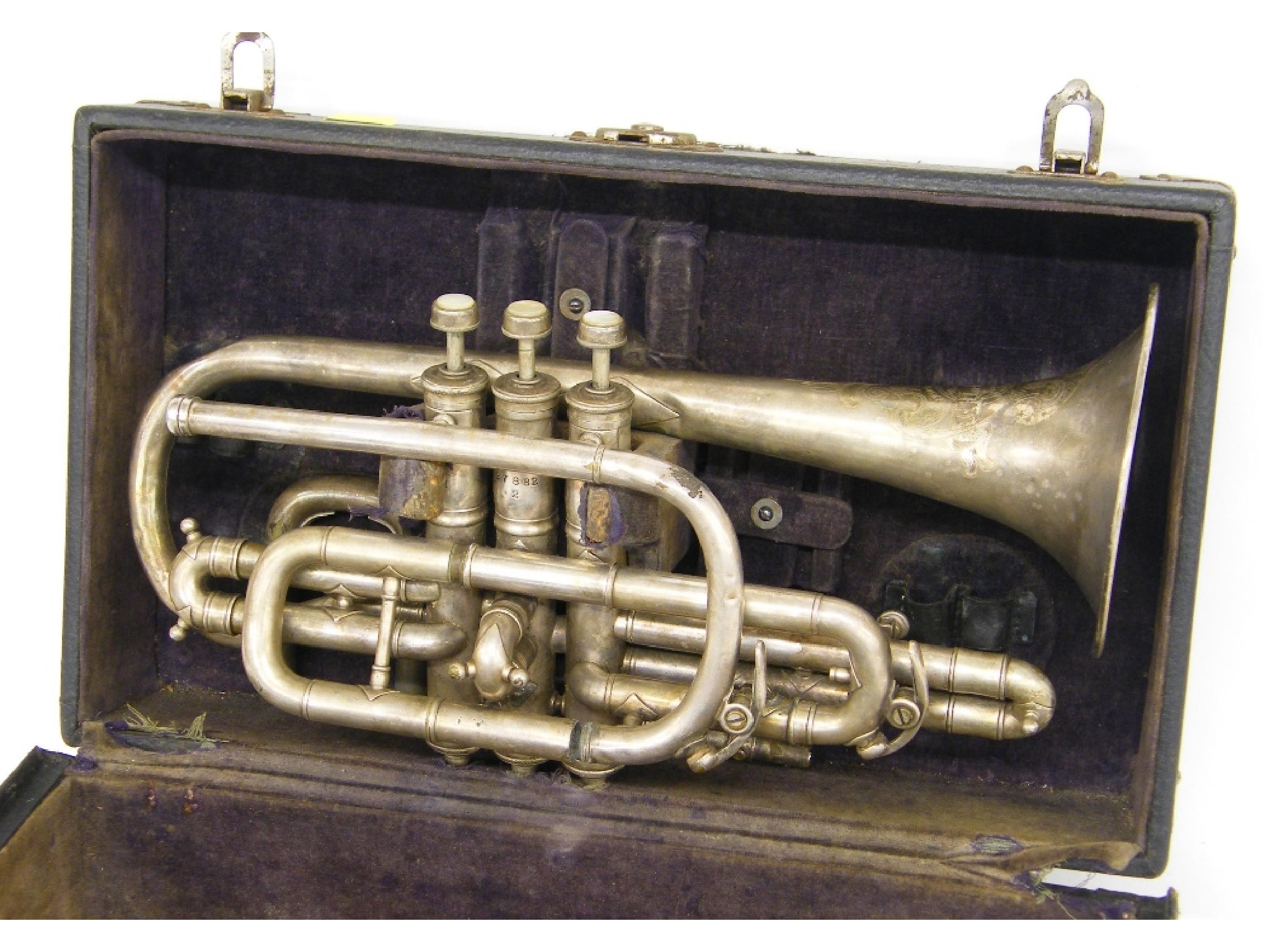 Appraisal: York Sons silver plated cornet hard case a f